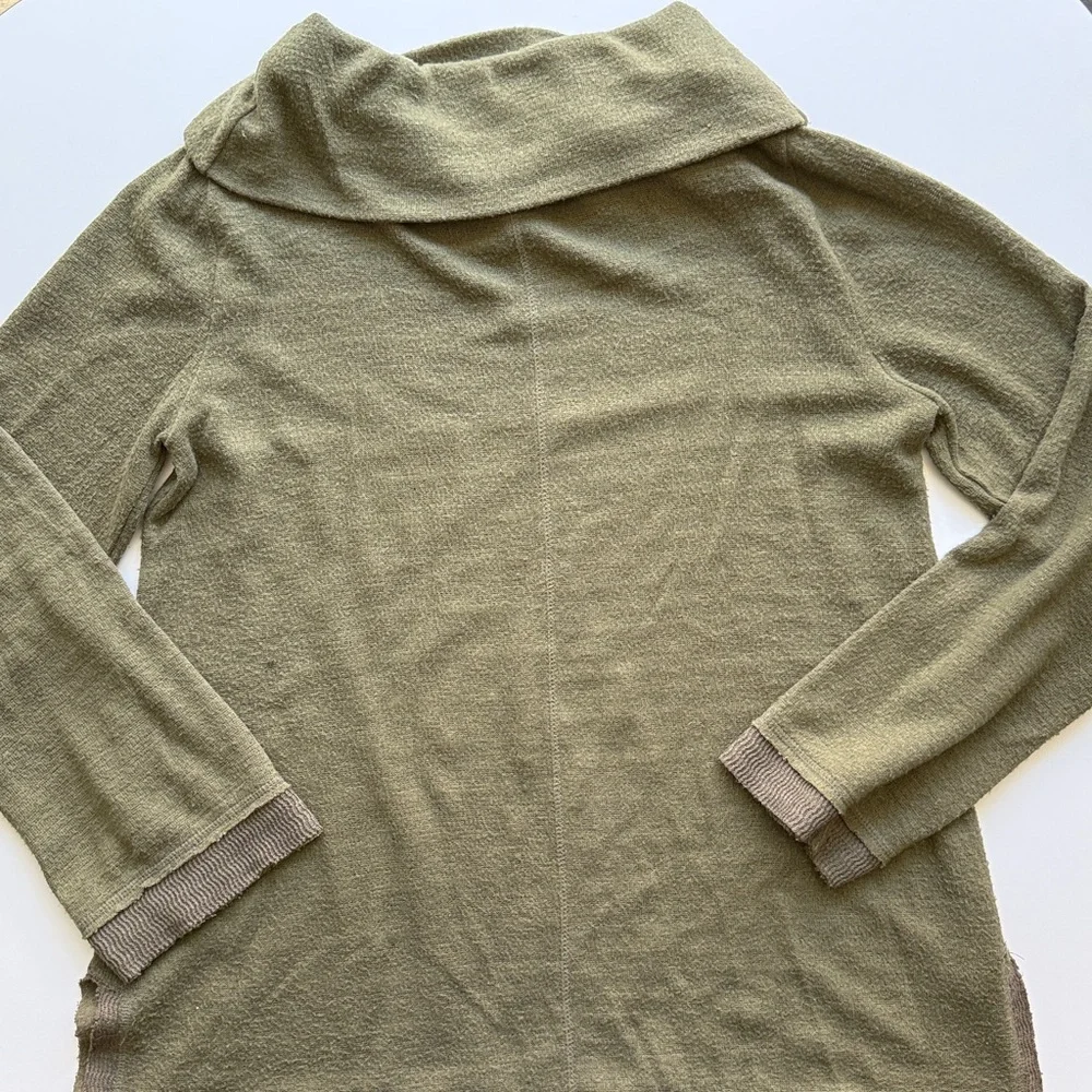 Anthropologie Maeve Cowl neck tunic sweater olive green large